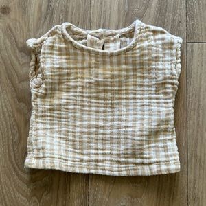 Linen checkered tank top baby sleeveless